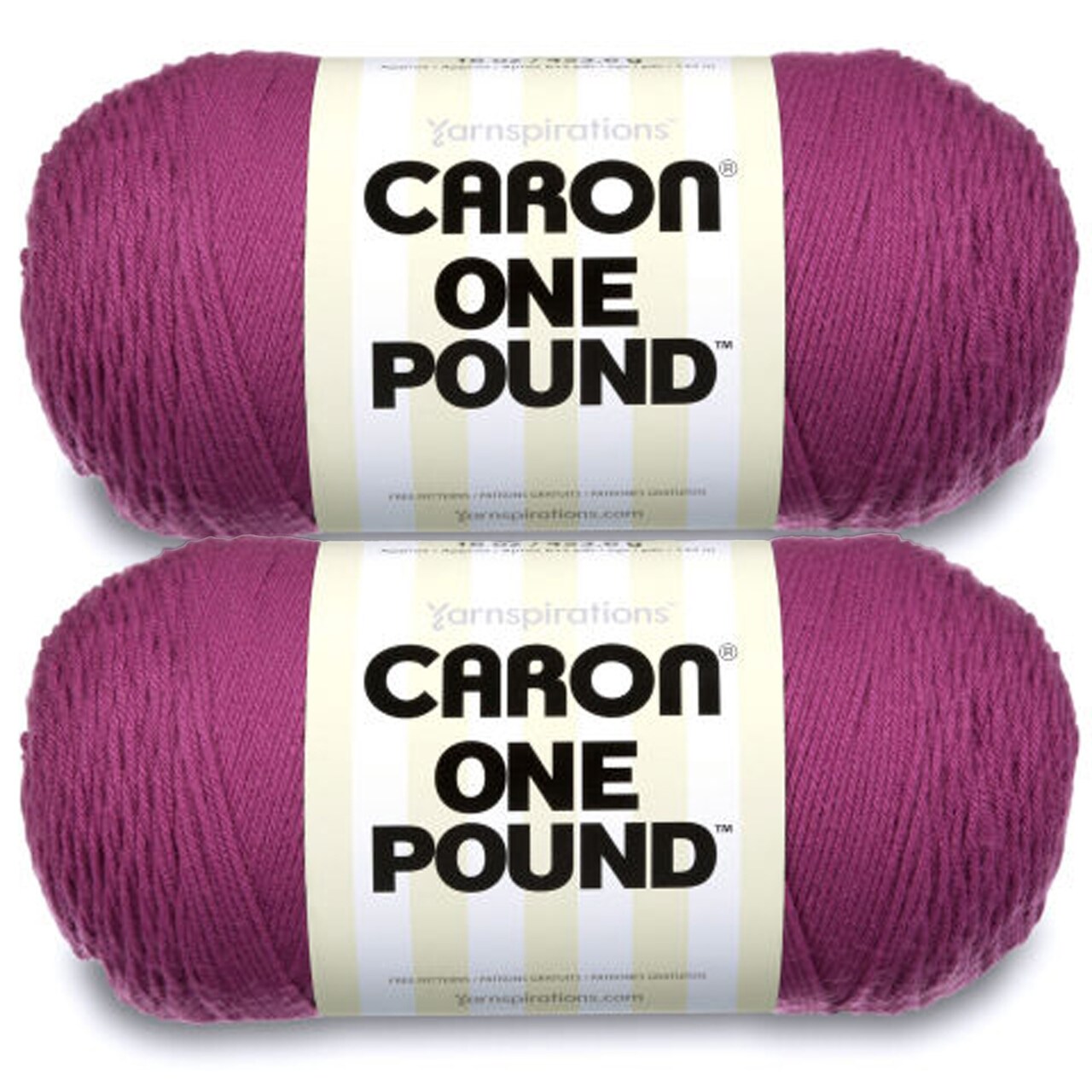Caron One Pound Purple Yarn - 2 Pack of 454g/16oz - Acrylic - 4 Medium (Worsted) - 812 Yards - Knitting/Crochet